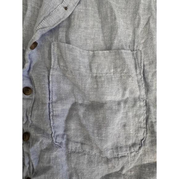 JONES NEW YORK Womens 1X Light Blue Linen Button Up Two Pockets Collared - Picture 5 of 6